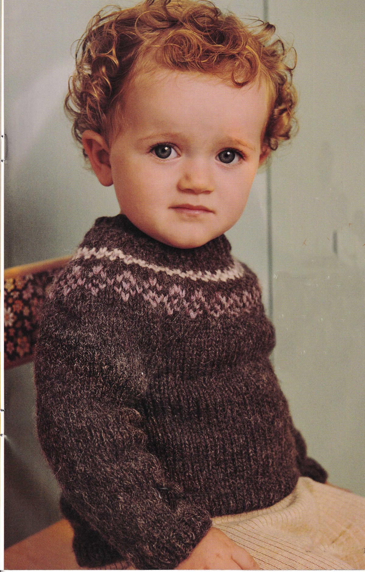 Girl's -Boys Jacquard Fair Isle-Sweater- Jumper plus Bobble sweater  Knitting Pattern - Aran- Worsted 10 ply-80-110 & 74-116 Cm