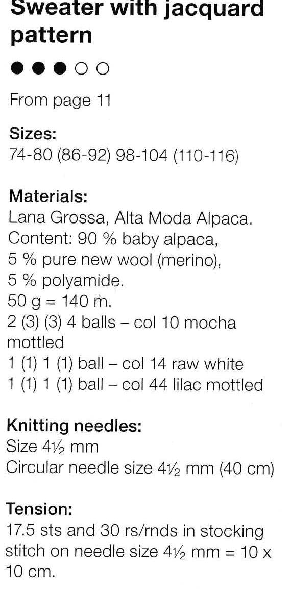 Girl's -Boys Jacquard Fair Isle-Sweater- Jumper plus Bobble sweater  Knitting Pattern - Aran- Worsted 10 ply-80-110 & 74-116 Cm
