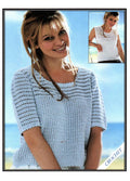 Woman's Lacy Crochet Summer Top & short sleeve sweater 32"- 50" Dk 8 Ply and 4ply Knitting pattern PDF Download Pattern Larger sizes