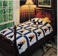 Fisherman Fred Patchwork Blocks Applique Boys Bed Quilt Bedspread Vintage Sunbonnet 73" x 94" ~ Quilt Sewing Pattern PDF download