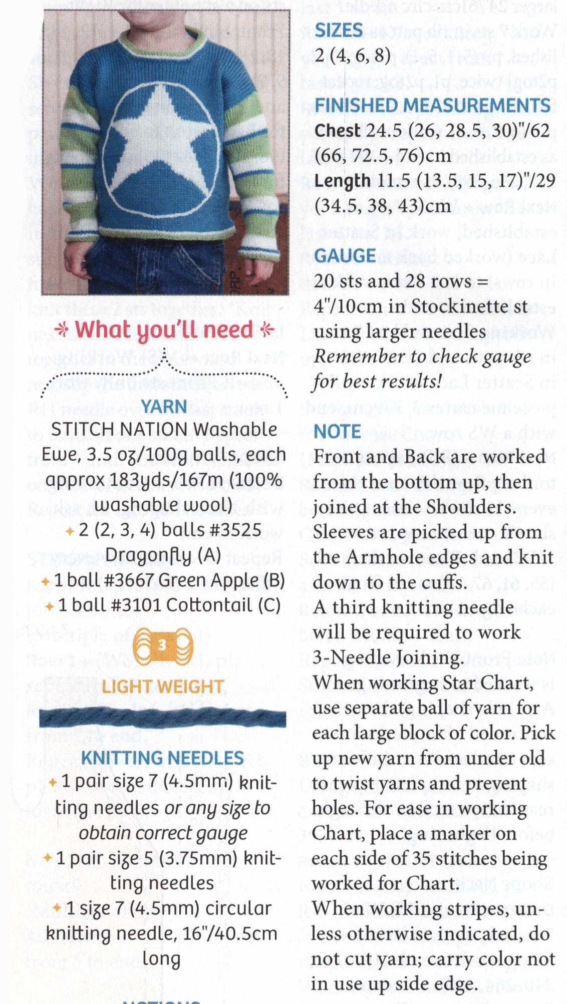Little Boys Sheriff Sweater Jumper sizes 2-6 (24"-30") Aran 10 Ply Worsted weight yarn Knitting Pattern pdf  Download- has Chart- see images