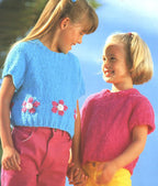 Girls Plain or Snowflake Round Neck  Sweater top Bead Detail 24 - 32" 3 - 12 yrs ~ DK 8 Ply Light Worsted Knitting Pattern pdf Download