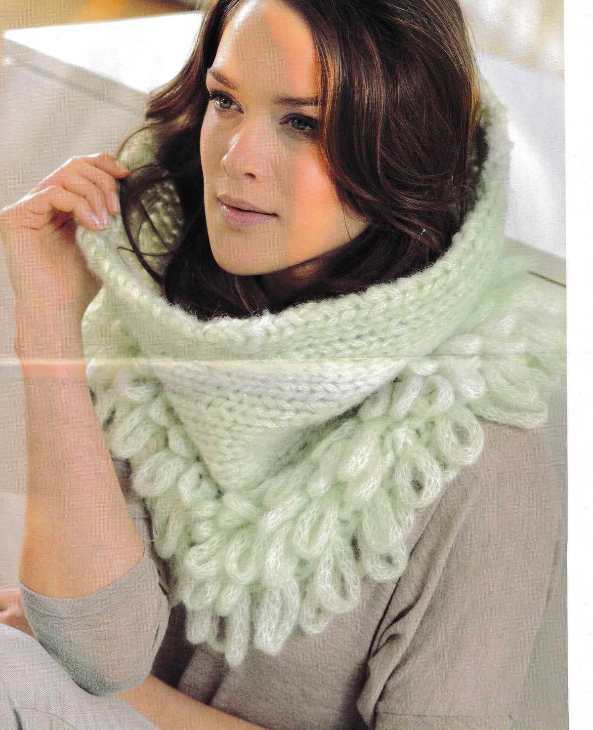 Woman's Chunky Knit Loopy Cowl + Mans Garter Stitch easy Beanie hat Knitting Pattern PDF download Easy Knit- Chunky Bulky 12 Play wool