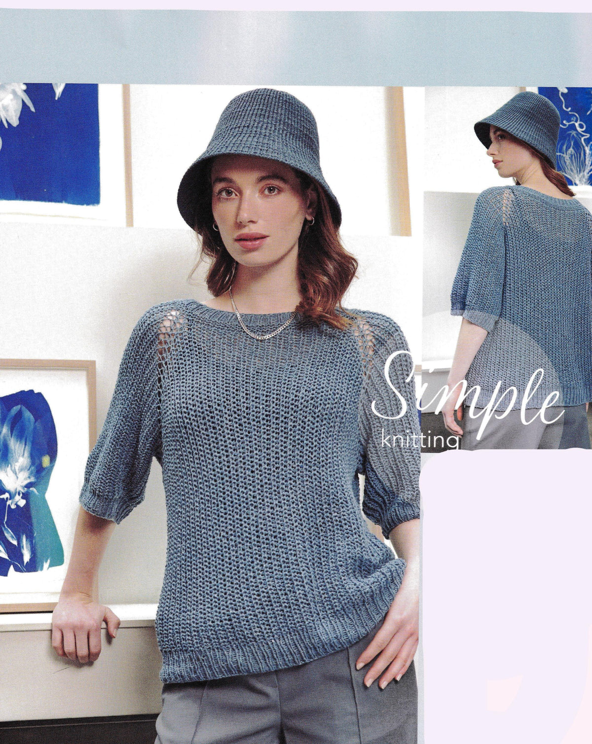 Casual Raglan Sweater Pullover Jumper Round Neck Brioche  Rib 36- 46" DK 8 Ply Lightweight cotton  Knitting Pattern PDF download-Simple knit