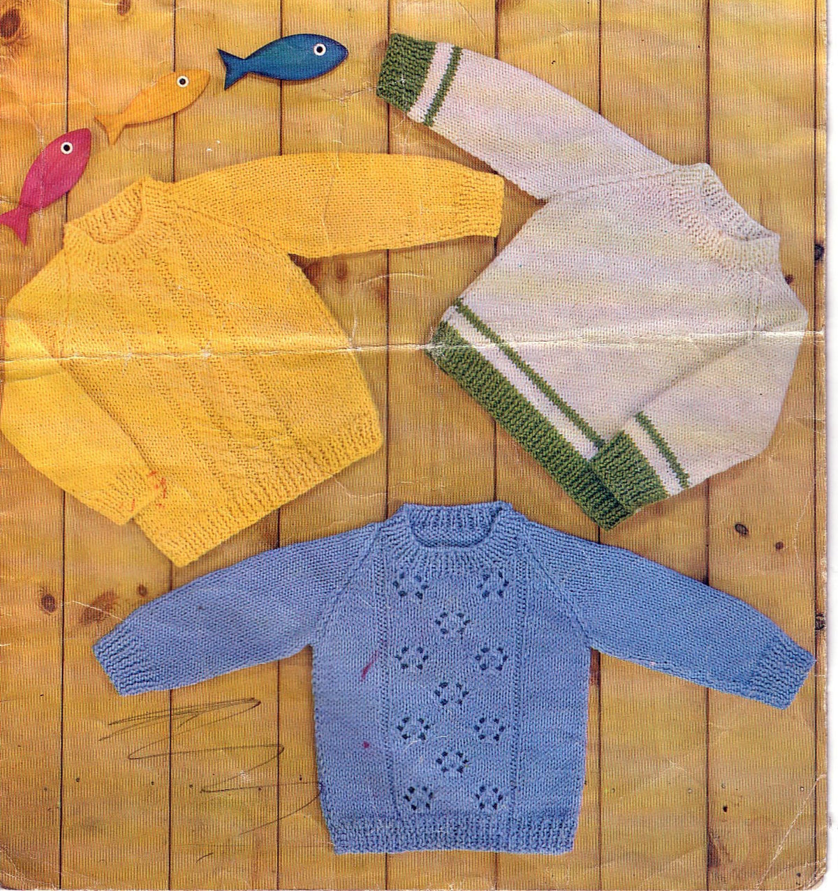 Easy Beginners round neck Sweaters -3 Styles 18"-22" DK 8 Ply Light Worsted -  Knitting Pattern pdf Digital Download Boys-Girls Vintage knit