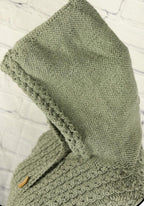 Womens Hooded Cable Rib Longline Cardigan Jacket Pockets Hood 36"- 52" Larger Sizes Aran 10 Ply Worsted