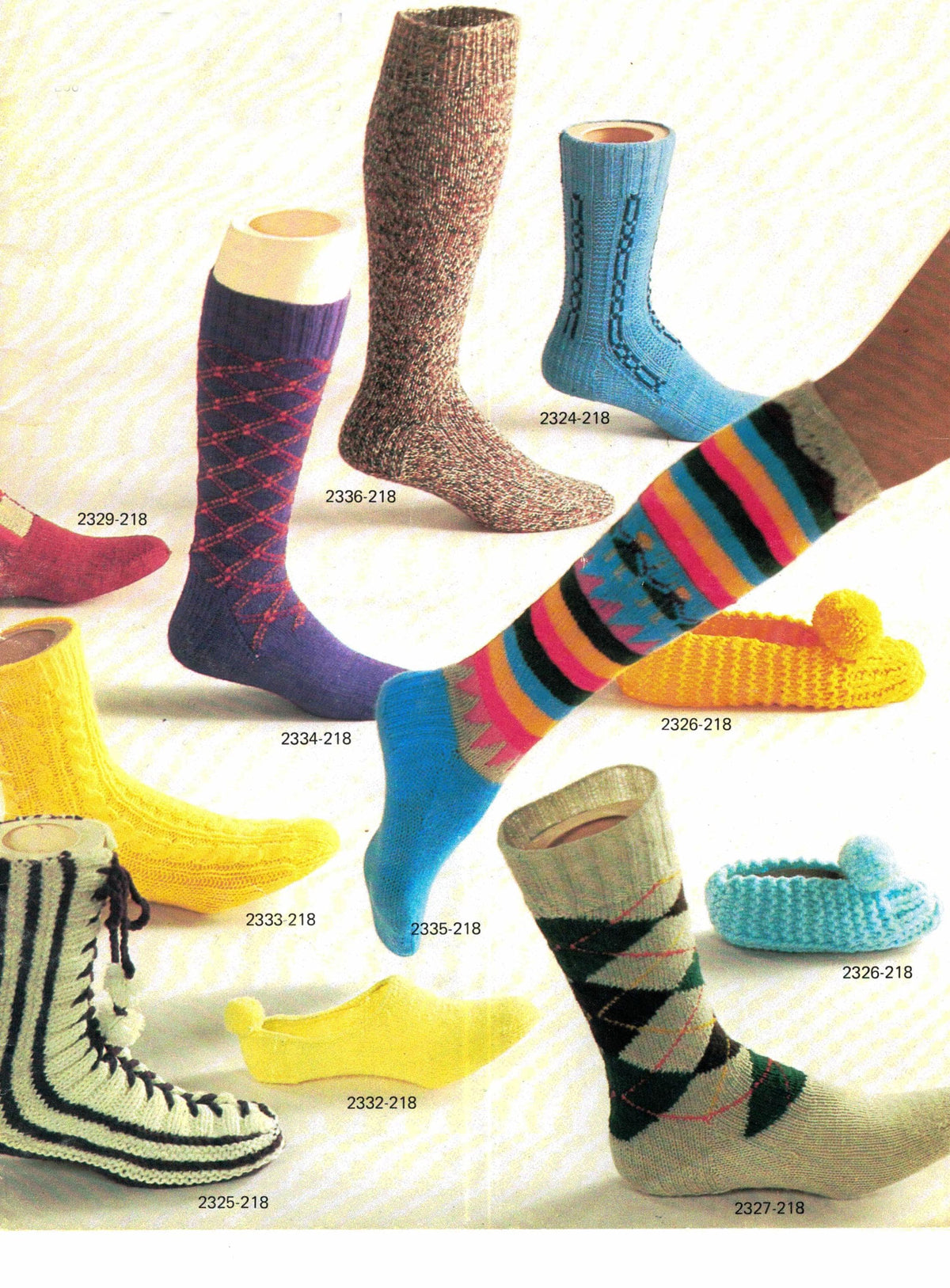 Vintage  Socks & Slippers Knitting/ Crochet pattern 17 different styles to knit and Crochet Download PDF  Vintage socks- See images for info
