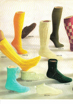 Vintage  Socks & Slippers Knitting/ Crochet pattern 17 different styles to knit and Crochet Download PDF  Vintage socks- See images for info