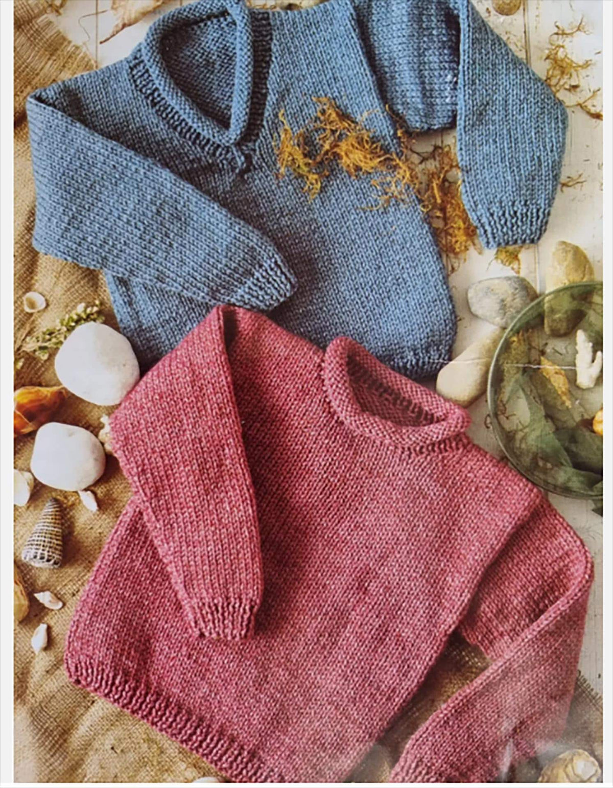 Child's Easy Round & V neck roll neck sweaters- jumpers - Knitting Pattern -Chunky- Bulky (12 ply) PDF Download-20-30" chest