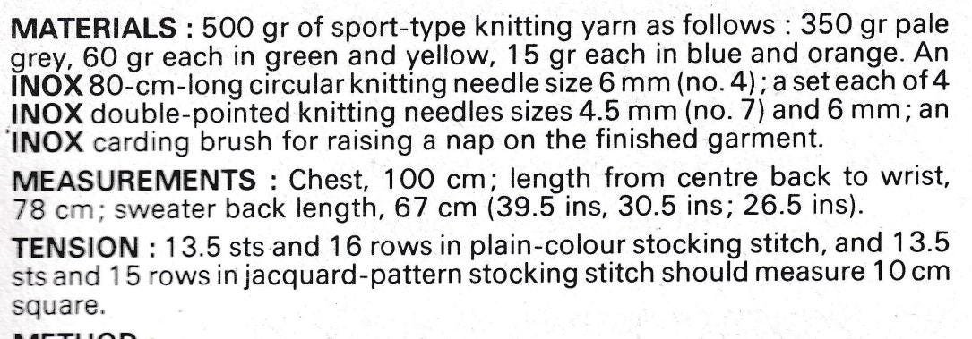Mans Fair Isle Yoked Sweater Icelandic Nordic Style Knit  Chunky Bulky (12 ply) Winter Knit- Download PDF
