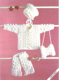 Baby Crochet Cardigan - Jacket  Hat Scarf & Muff Crochet Pattern Aran 10 Ply Worsted- Download PDF 18" -22" chest- UK crochet terms