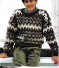 Mans Fair Isle Norwegian Sweater Round Neck  Up to 40" ~ PDF Knitting Pattern Download- with Chart Chunky Bulky 12 ply-Jacquard knit vintage