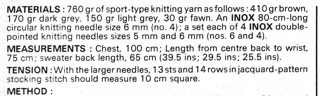 Mans Fair Isle Norwegian Sweater Round Neck  Up to 40" ~ PDF Knitting Pattern Download- with Chart Chunky Bulky 12 ply-Jacquard knit vintage
