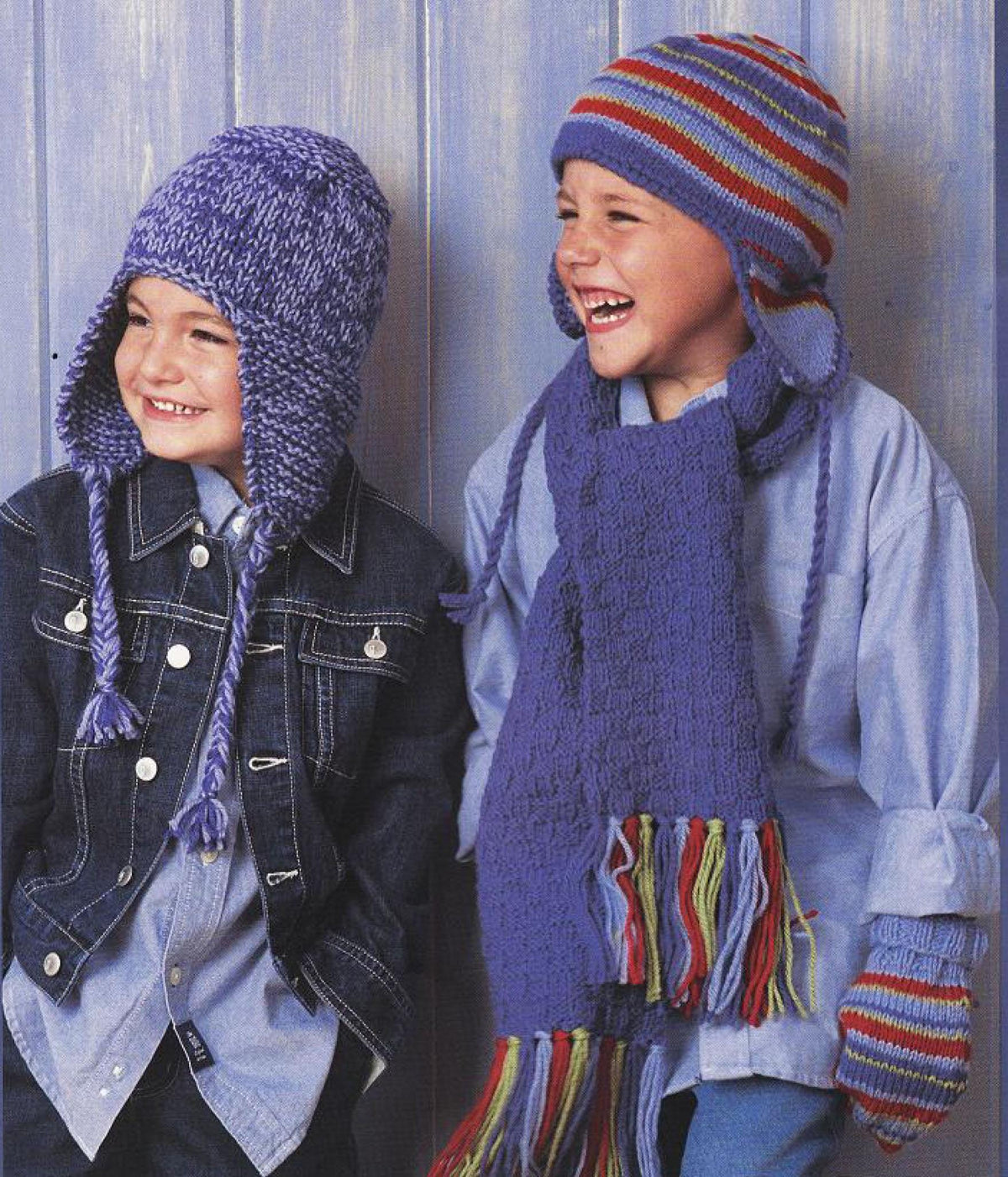 Children's Quick easy Helmet Scarf- Mitts - Aran 10 ply Worsted wool- fits one size 3-5 yrs Download PDF Knitting pattern Winter Knits