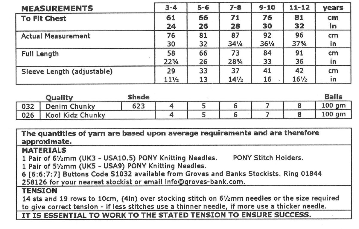 Easy Girl's Long Oversize Coat-Cardigan- with pockets Knitting Pattern Chunky Bulky 12 ply yarn-fits chest 24-32" (3y-12)  PDF download