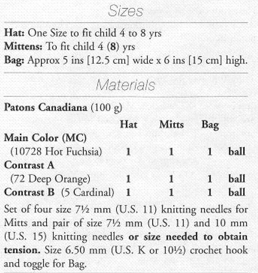 Girls Quick easy Helmet Fringed Bag- Mitts - Aran 10 ply Worsted wool- fits one size 4-8 yrs Download PDF Knitting pattern Winter Knits