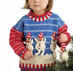 Childs Christmas Snowman Applique Sweater & Ornament Boys Girls 28"-34" ~ 4 - 10 Years ~ Aran 10 Ply Worsted Knitting Pattern pdf Download