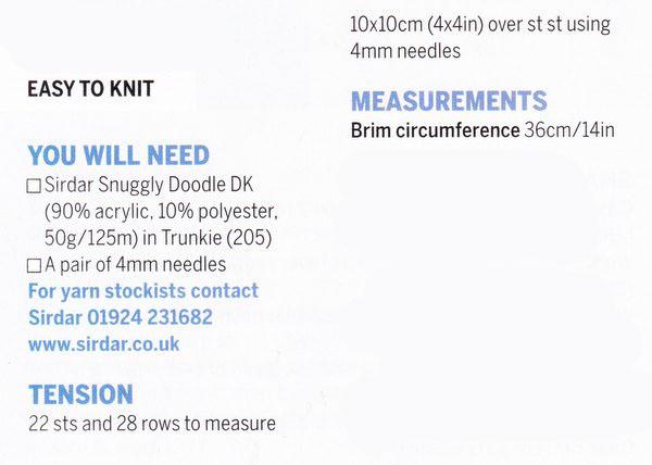 Easy Beginners Winter Knit Hat - Garter Stitch Pull on  DK 8 Ply Light Worsted Knitting Pattern PDF download