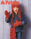 Girls Quick easy Helmet Fringed Bag- Mitts - Aran 10 ply Worsted wool- fits one size 4-8 yrs Download PDF Knitting pattern Winter Knits