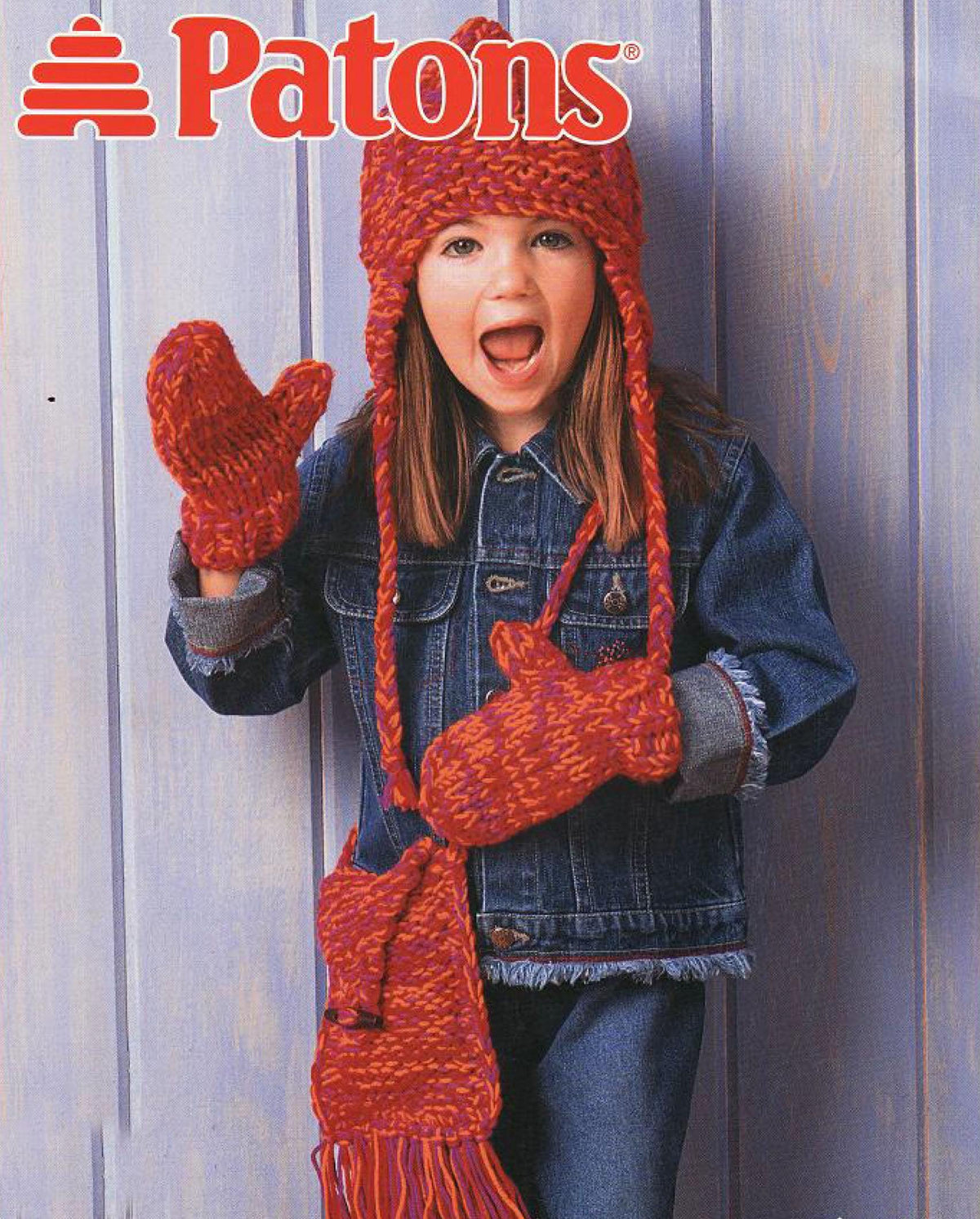 Girls Quick easy Helmet Fringed Bag- Mitts - Aran 10 ply Worsted wool- fits one size 4-8 yrs Download PDF Knitting pattern Winter Knits