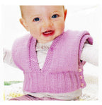 Easy Baby Cover Up Waistcoat V Neck Side Opening Tabard 0 - 24 mths ~ DK 8 Ply Knitting Pattern