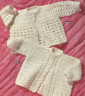 Baby Crochet Cardigan -  Matinee jackets  Crochet Pattern dk 8ply wool- Download PDF fits 3-6 months- UK crochet terms English only