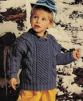 Children's Aran Cable Sweater ~ Jumper ~ Aran  10ply Worsted yarn -20"- 26"  chest Knitting Pattern Download PDF. Boys Girls
