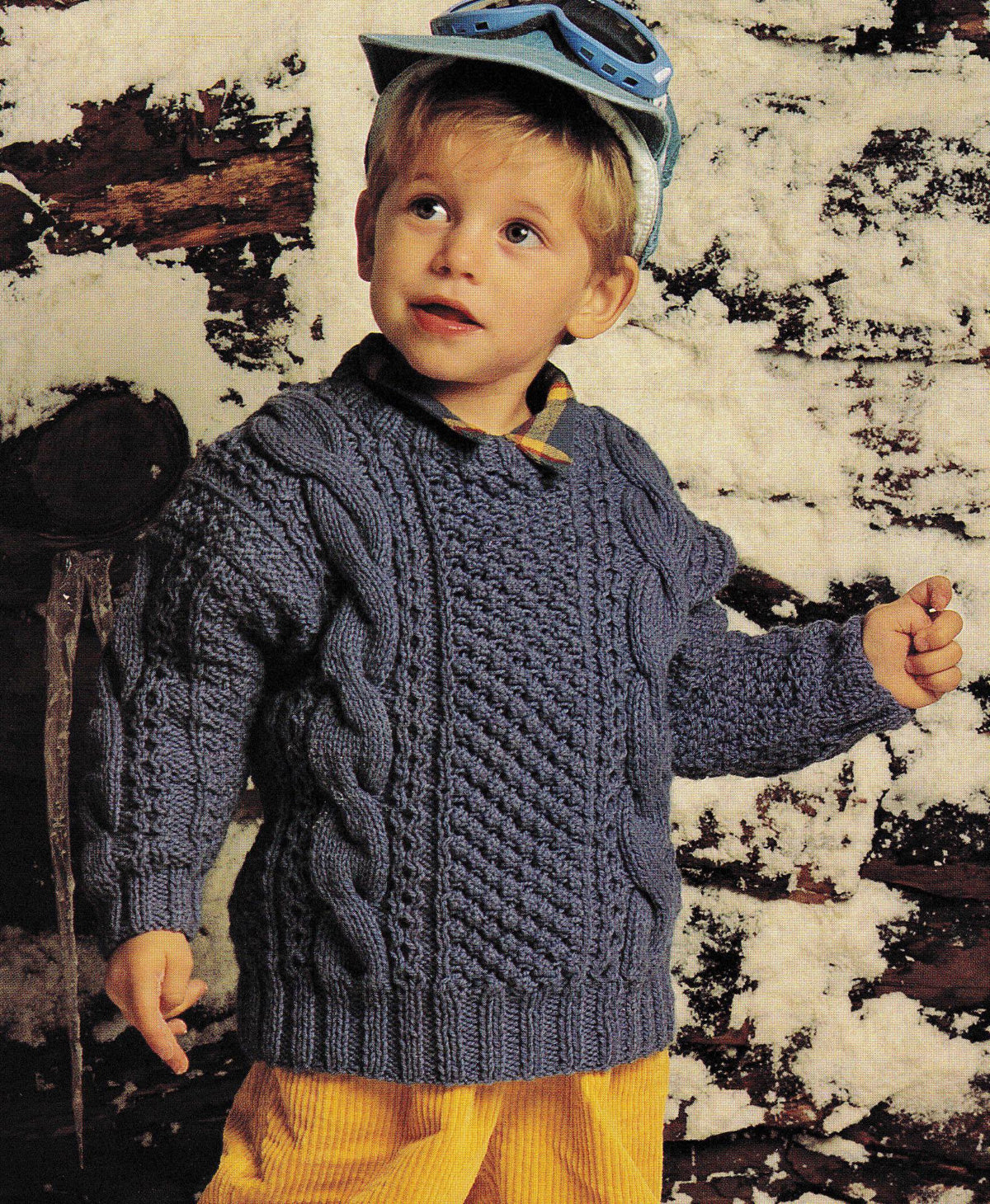Children's Aran Cable Sweater ~ Jumper ~ Aran  10ply Worsted yarn -20"- 26"  chest Knitting Pattern Download PDF. Boys Girls