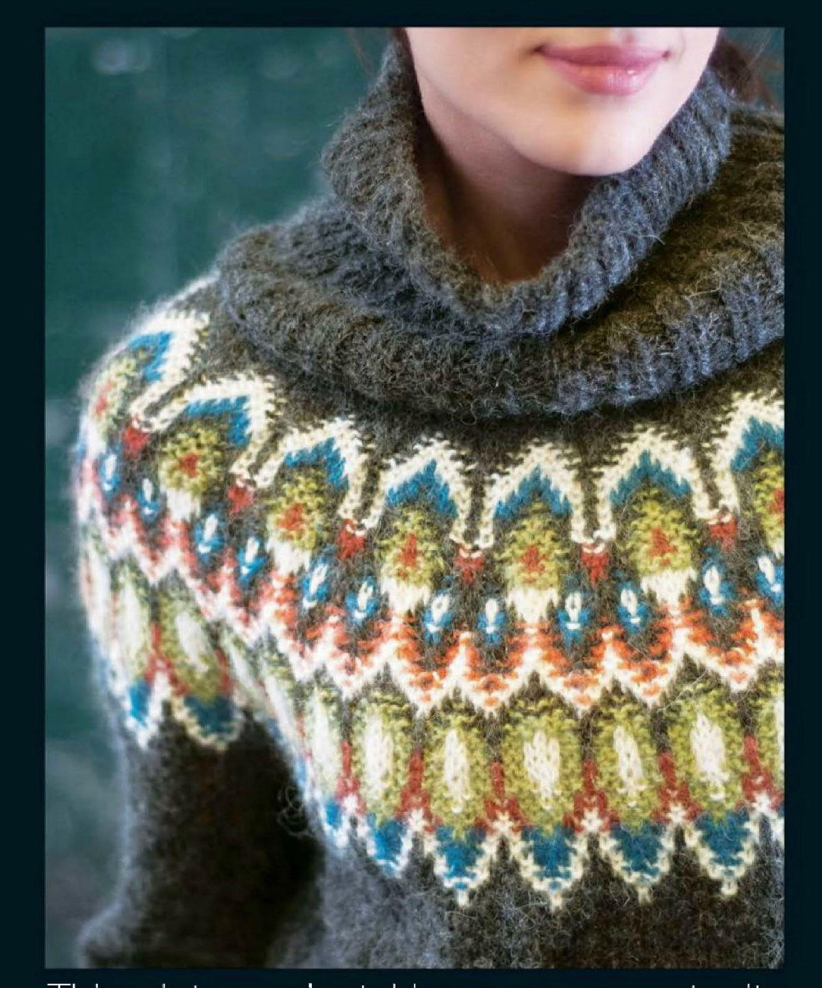 Loose Fit Turtleneck Pullover Icelandic style Sweater- Knitting Pattern, Fair Isle, Download PDF  38" - 47" DK 8 ply Top down from Neck