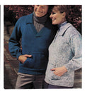 Classic Plain Unisex V neck Sweaters Mens Womens with pocket 30"- 46" PDF Instant download DK 8Ply Knitting Pattern