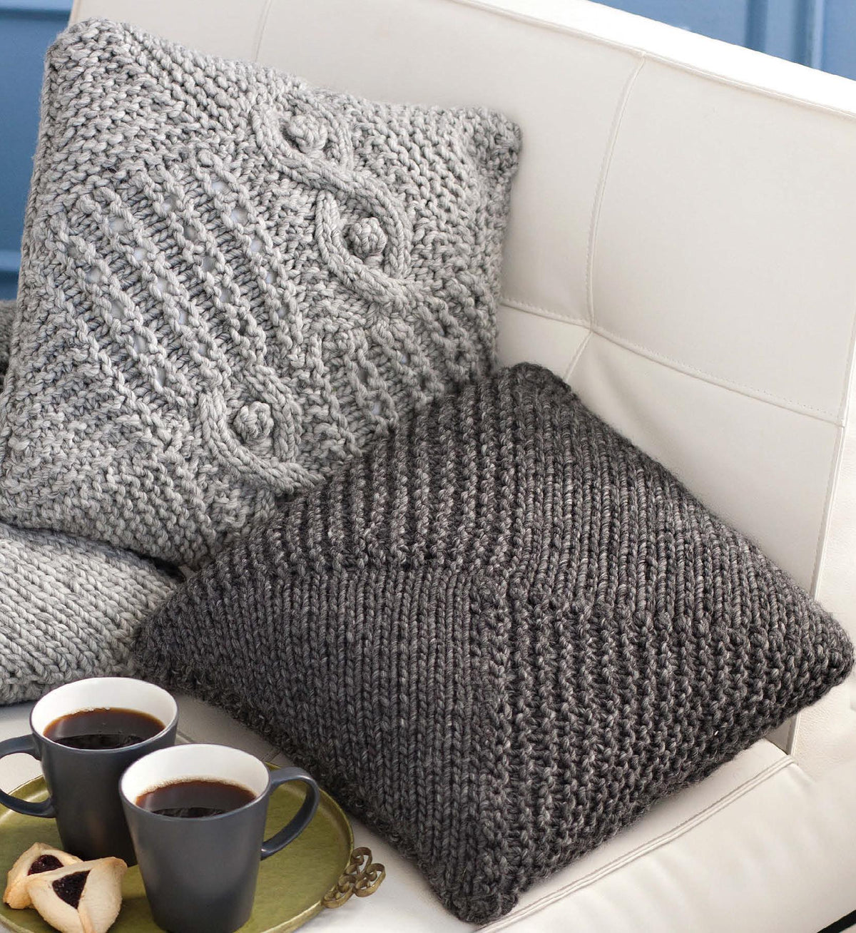 Super Chunky Cushion Covers- Knitting  Pattern,  40-Super chunky super bulky 14 ply yarn -Knitting Pattern PDF Download