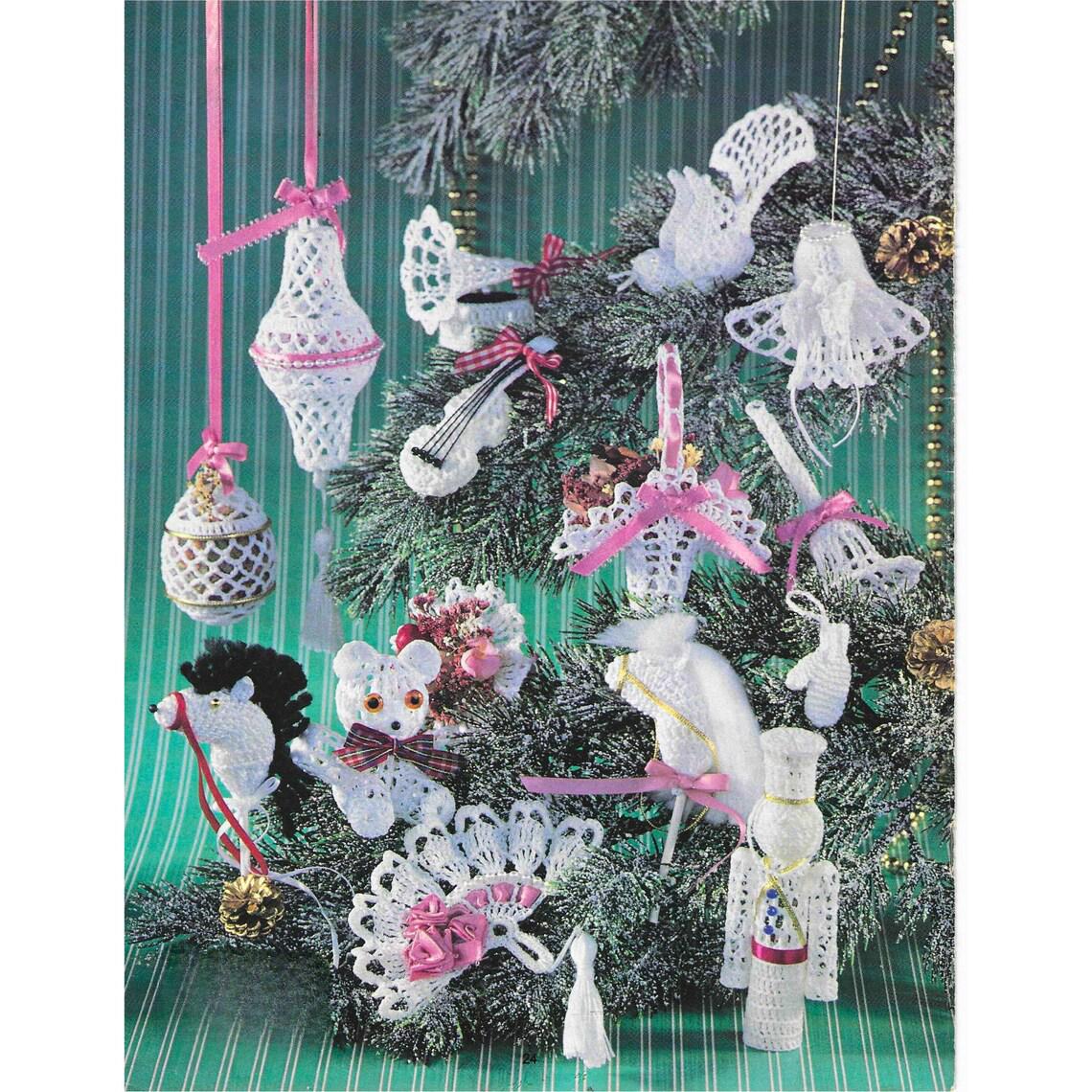 Victorian Crochet Christmas Wedding Ornaments Christmas Crochet- Seasonal-Novelty- Crochet Pattern-Cotton thread 21 Ornaments Download PDF