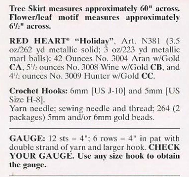 Crochet Christmas Tree Skirt- Christmas Crochet- Seasonal-Novelty- Crochet Pattern-Heavy worsted yarn  measures 60" across download PDF