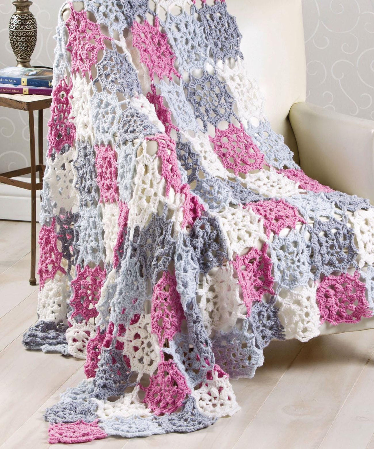 Openwork Granny Squares Throw Afghan Blanket -Vintage Crochet Pattern Worsted weight- Crochet pattern download PDF- English- No Chart