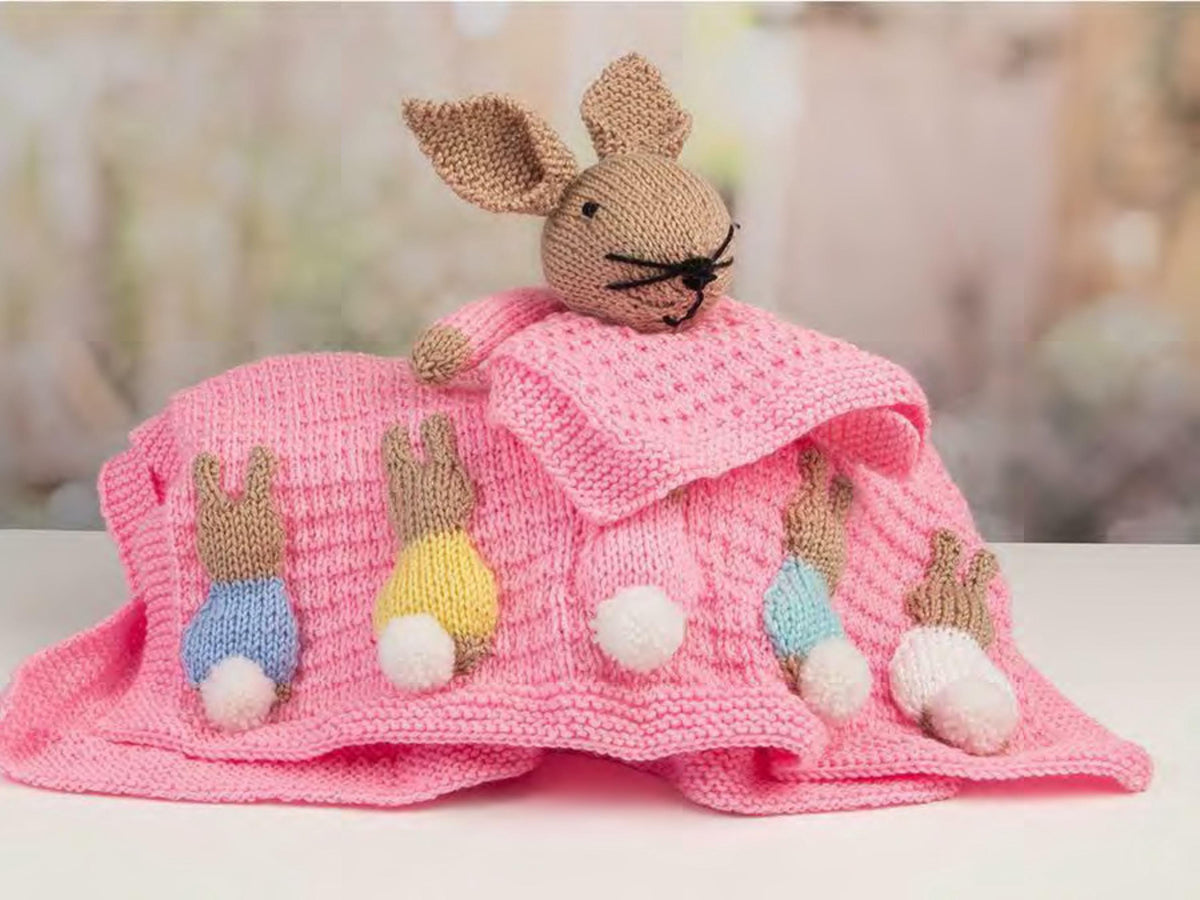Baby Bunny Comforter Lovey & Bunny Blanket ~ DK Knitting Pattern PDF Instant download