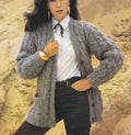 Long Easy Knit Cardigan with Pockets Chunky Cable Jacket Women's fits  34 - 38" Chunky Bulky 12 ply  PDF Knitting Pattern Download