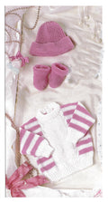 Baby stripe sweater & matching hat- shoes in DK 8 Ply -Knitting Pattern PDF Download pattern - Fits  18-24" see images for more information