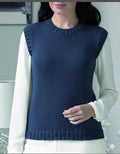Very Easy Beginner Woman's Scoop Neck Slipover Sweater Vest-Top Jumper Pullover 32"-44" DK 8 Ply Light Worsted Knitting Pattern PDF Download