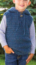 Boys  Crochet Hooded Vest- sleeveless Jumper Crochet Pattern DK 8ply   Download PDF 25-29" chest ( 6-10 yrs)