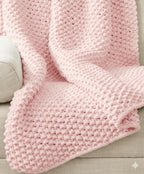 Very Easy Big thick Chunky Baby Blanket  Knitted in Super Chunky Jumbo 250 gram balls  Balls of wool- 47 x 54" Knitting pattern Download PDF