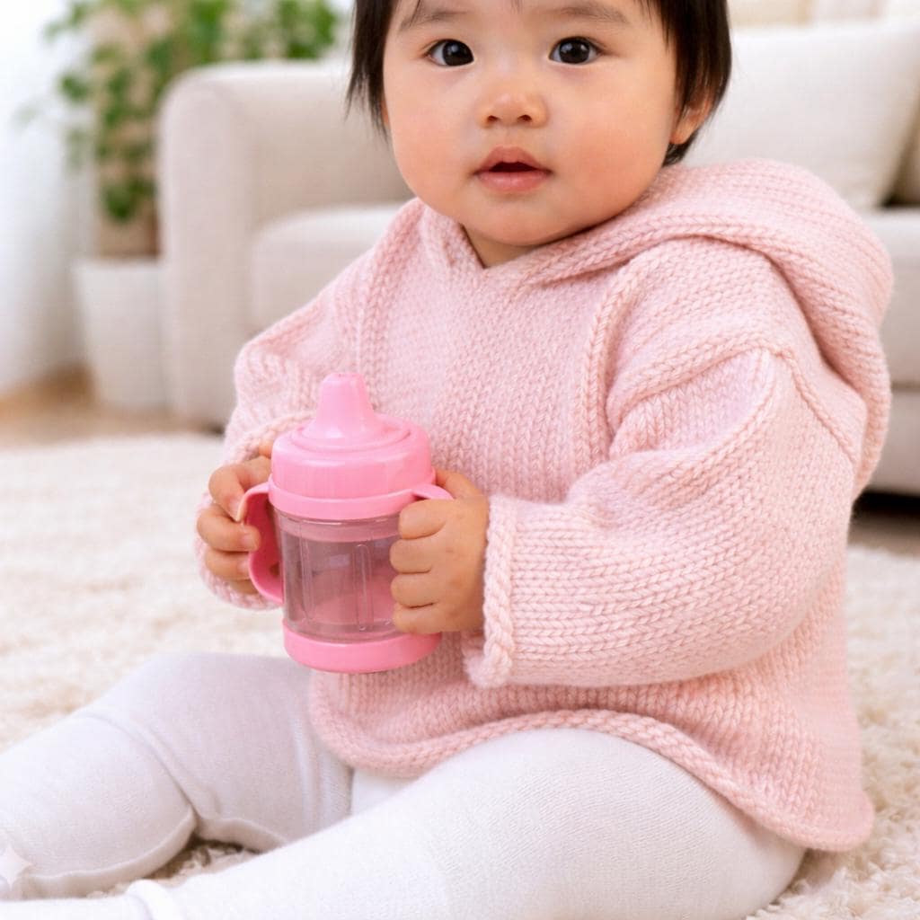 Baby Hooded Sweater - Roll cuffs, stocking stitch- easy pattern Worsted Aran 10 ply  yarn - 0 -2 yrs knitting pattern download PDF boy- Girl