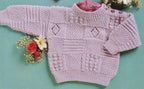 Baby Textured Cardigan & Sweater-Round neck - 4 ply) 12 - 22"  Premie size included Download Knitting pattern