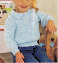 Boy's Girl's Textured Sweater with Collar & front opening 18" - 26" DK 8 ply- Knitting Pattern Download PDF