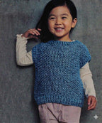 Easy Child's Seed Stitch Slipover Vest - Sleeveless pullover- Knitting Pattern 98-128 cm - Aran worsted 10 ply Knitting pattern download PDF