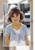 Girl's lacy Tie Front Cardigan Long/ Short sleeves, DK 8Ply Light worsted wool 22" - 32" ( 2 -13 yrs) Knitting Pattern Download PDF