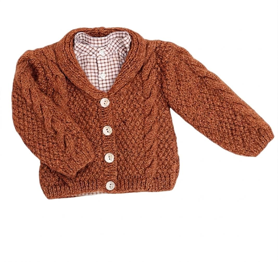Child's Cable Cardigan-shawl collar Jacket Boy