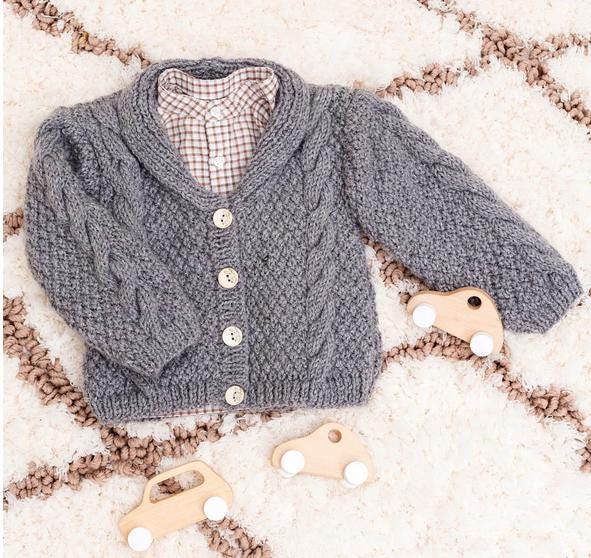 Child's Cable Cardigan-shawl collar Jacket Boy