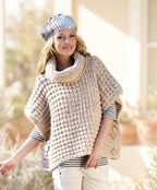 Girls Womans Easy Knit Beginners Super Chunky Cowl Neck Tabard-Poncho 14 Ply Super Bulky Age 4 - Adult 24 -48" Knitting Pattern PDF Download