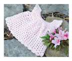 Girls Top Down Crochet Dress   Yoked top- party dress Summer dress Newborn- 3 months Crochet Pattern- Download PDF DK 8 Ply Light worsted