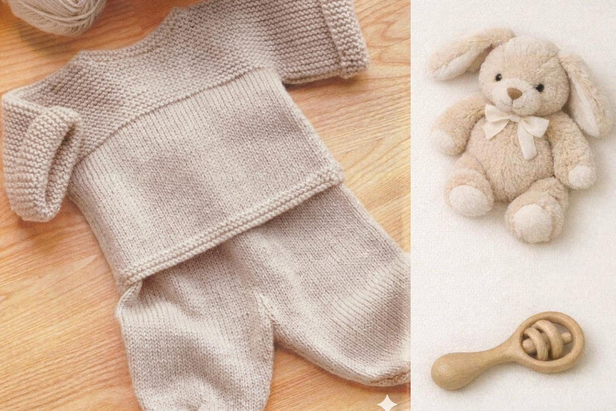 Popular Very Easy baby  Wrap around Jumper & Trousers DK ( 8PLY ) Yarn Fits from Birth up to 9 months